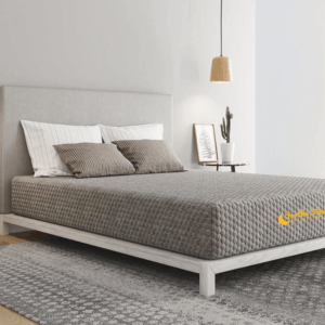Soothe Simply Great™ 10″ Zone Support Memory Foam Mattress on a bed frame