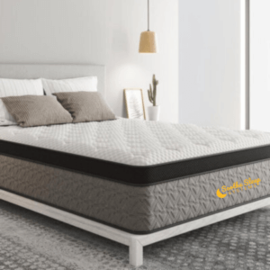 Soothe Mattress ™ 14″ Copper Hybrid Body Balance on a bed frame